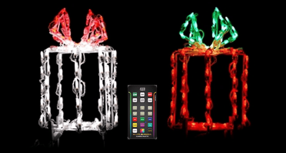 Dynamic Rgb 3D Gift Box Sm-Wire Frame