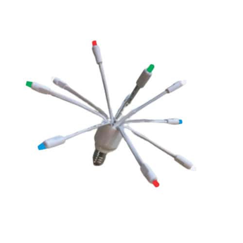 E12 LED light string bulb with multi-color tips for lighting decor and applications.
