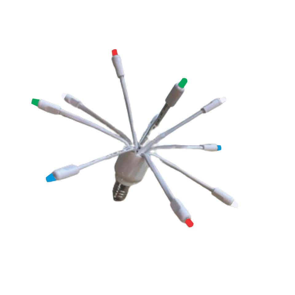 E12 LED light string bulb with multi-color tips for lighting decor and applications.