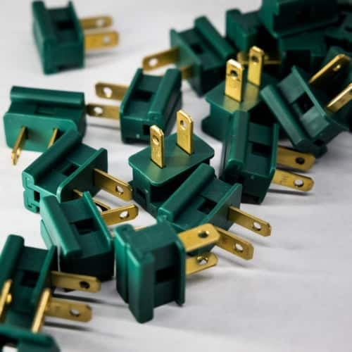 1. Heavy-duty electrical plug connectors for lighting fixtures and appliances.