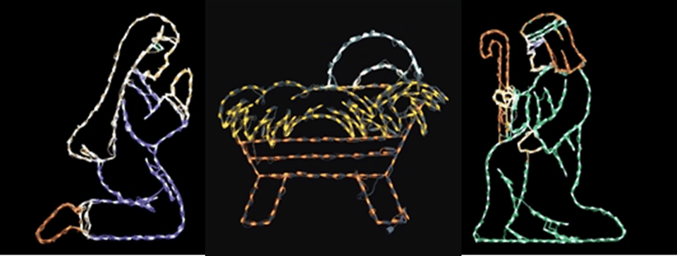 Nativity Set 3 Pcs 53" (Mary, Jesus and Joseph) Wire Frame