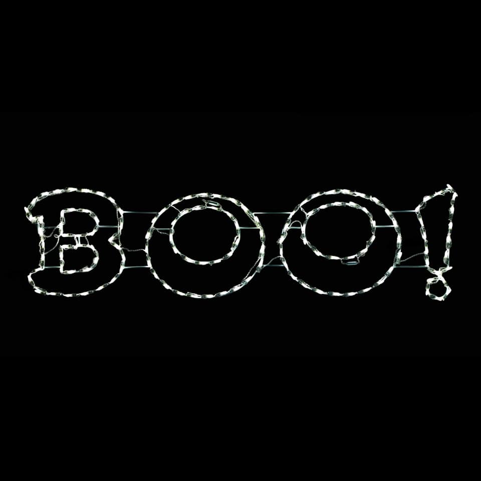 Boo Sign Pure White Wire Frame