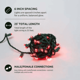 Red 5mm 50L 6"