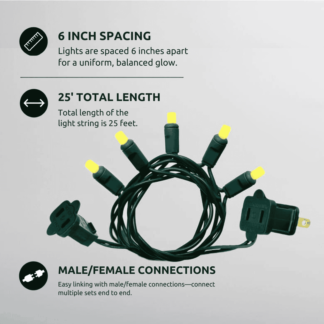 Yellow 5mm 50L 6"