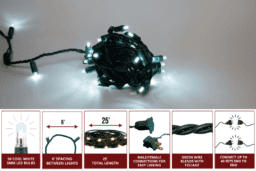 Cool White 5mm 50L 6" LED Mini Lights - Image 2