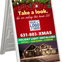Bright holiday house lights and Christmas decorations for festive home lighting displays.