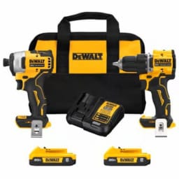 Premium DEWALT cordless drill set with batteries and carrying case for professional DIY projects.