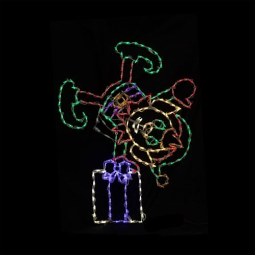 Colorful LED Christmas Minnie Mouse neon light decoration.