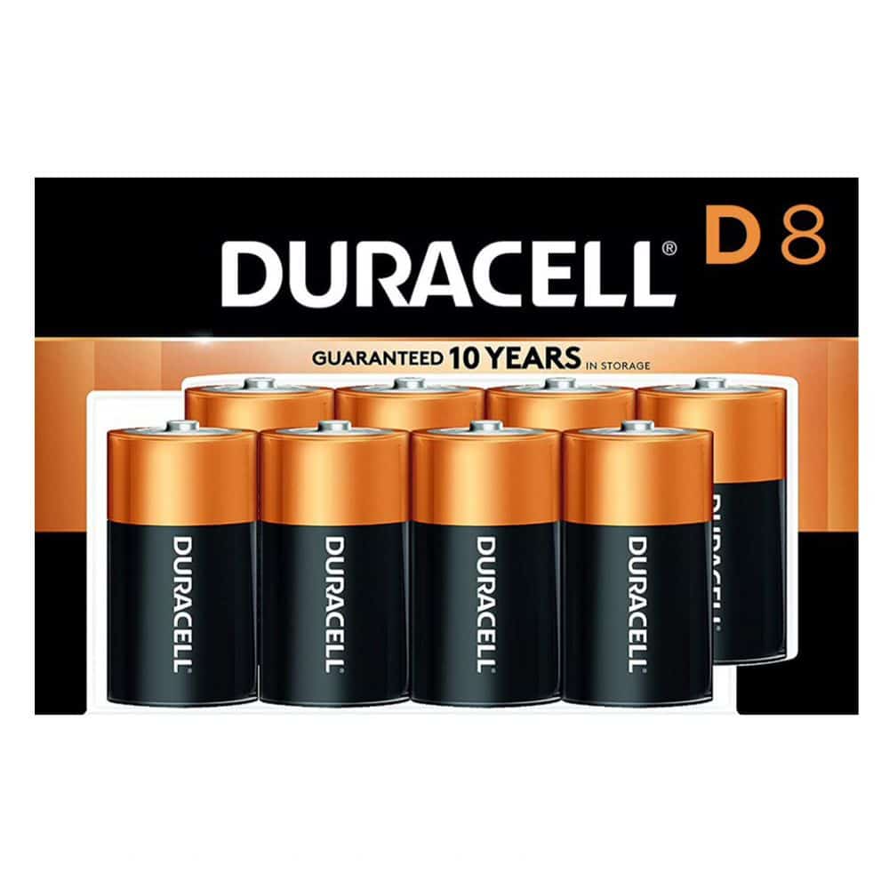 Duracell Coppertop D Batteries 8 pk