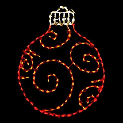 Colorful Christmas ornament made of LED string lights for holiday decoration.