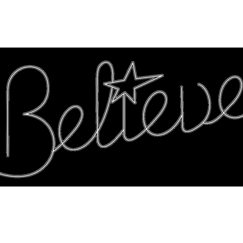 Bright neon "Belluxe" sign with star, ideal for lighting decor, hospitality, or special events.