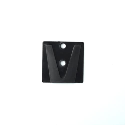 Black V-shaped lighting hook mount for secure fixture installation.