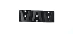 Rubber letter V sign for lighting display, black and gray, LED or neon illuminated, outdoor or stage decoration.