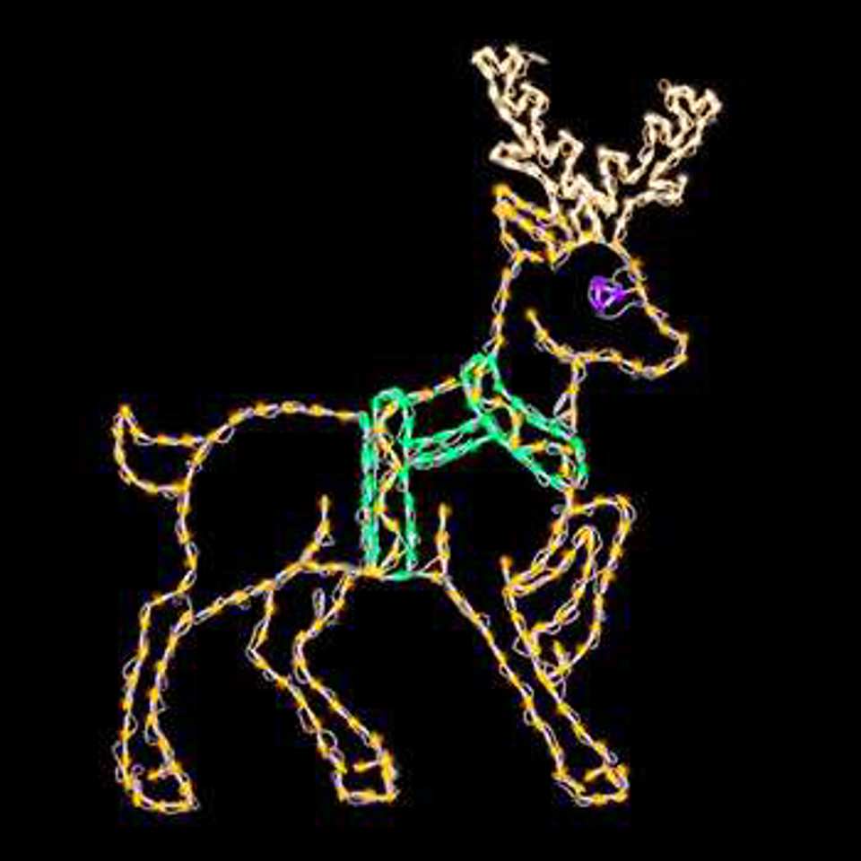 Reindeer Prancing 56" H x 40" W Wire Frame
