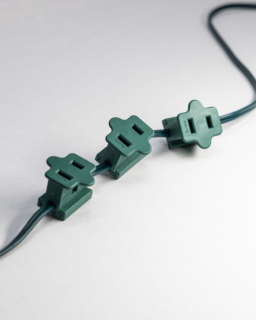 Zip Cord Green 25' w/ 3 Inline Female Plugs Every 4' - Image 4