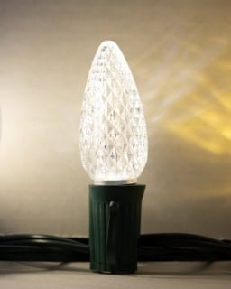 C9 Pure White Faceted Bulbs