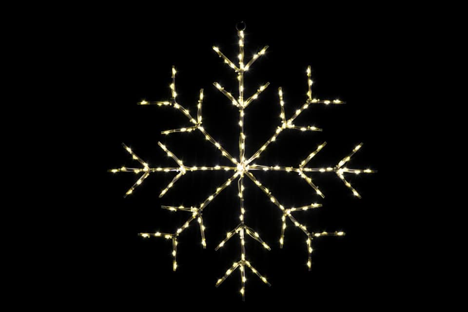 Snowflake 48" - Warm White -Wire Frame Rice Light-