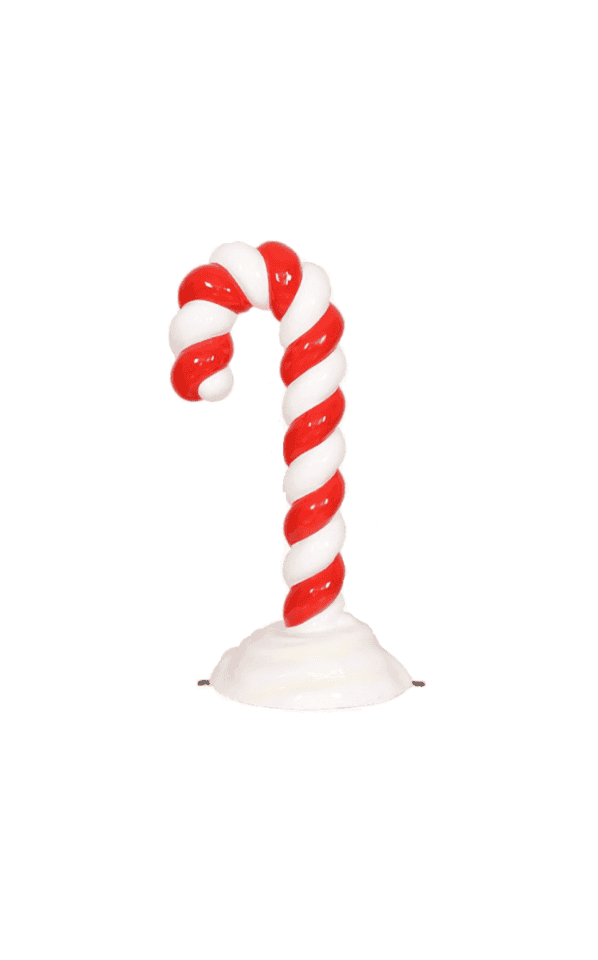 Fiberglass Decor Candy Cane In Snow 25.2"L x 20" W x 48" H