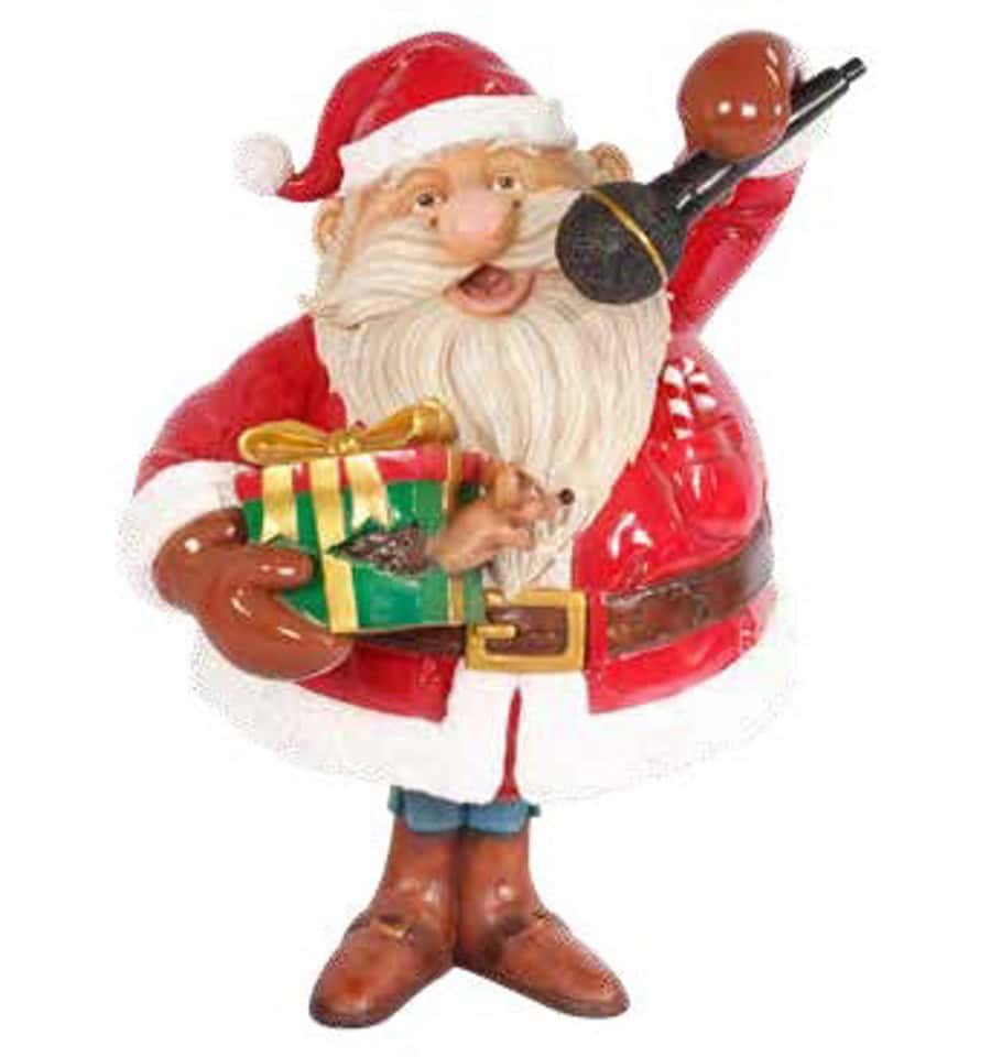 im3dvpofgzw4d0vucouerh05-large.jpg Fiberglass Decor Singing Santa w/Microphone 48"H - Image 1