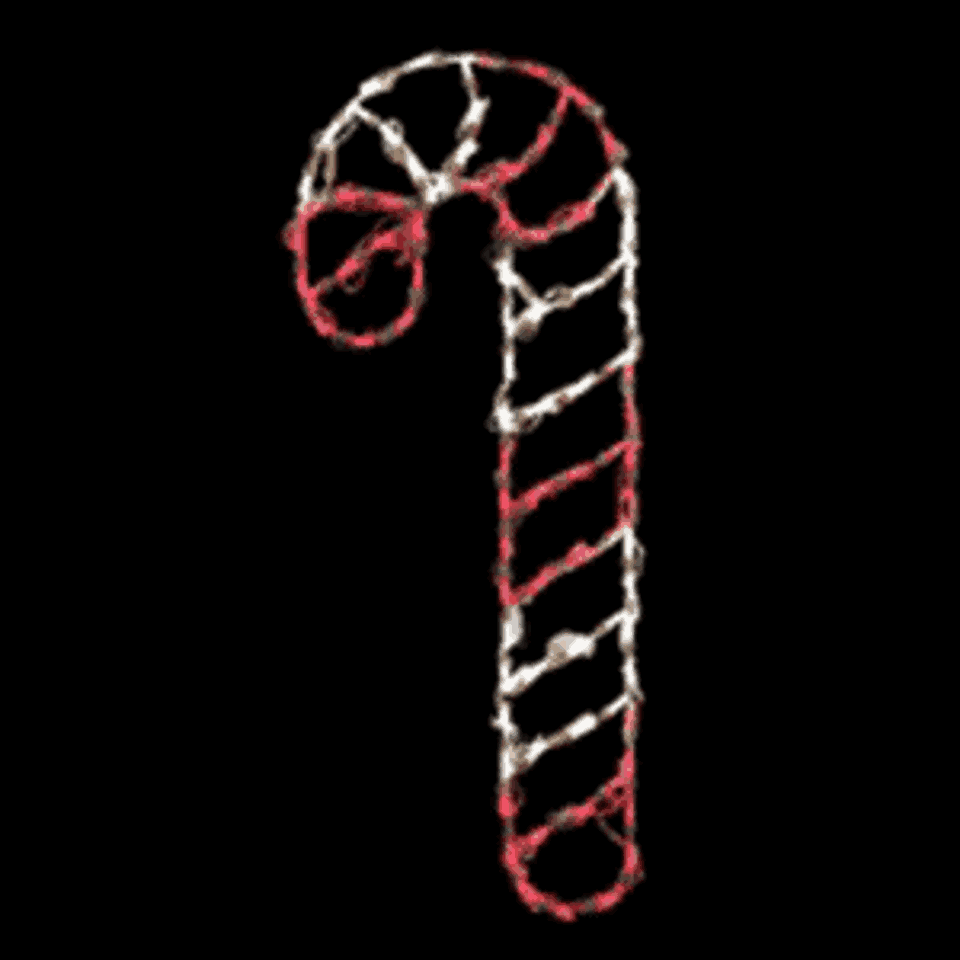 48" Wire frame Candy Cane 123L Pure White/Red LED