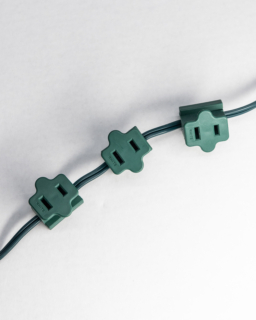 Zip Cord Green 25' w/ 3 Inline Female Plugs Every 4' - Image 2