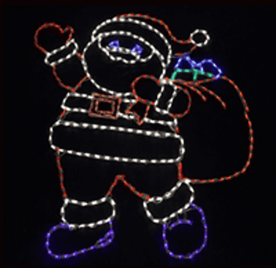 Santa w/ Sack 60" H x 49" W Wire Frame