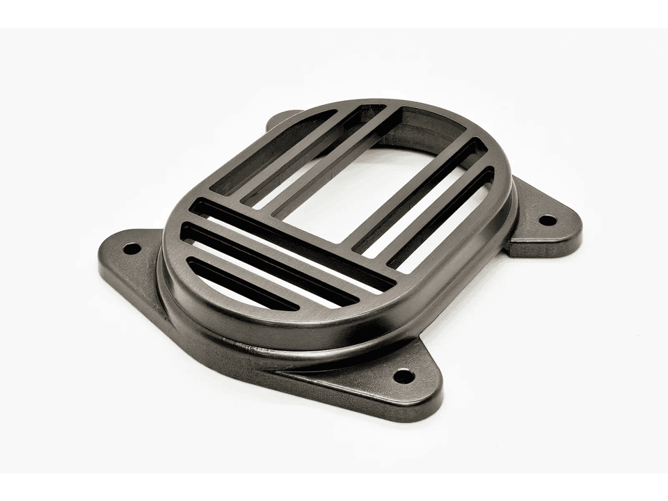 Metal lighting grille for stage and theatrical lighting fixtures, durable construction, for professional lighting solutions.