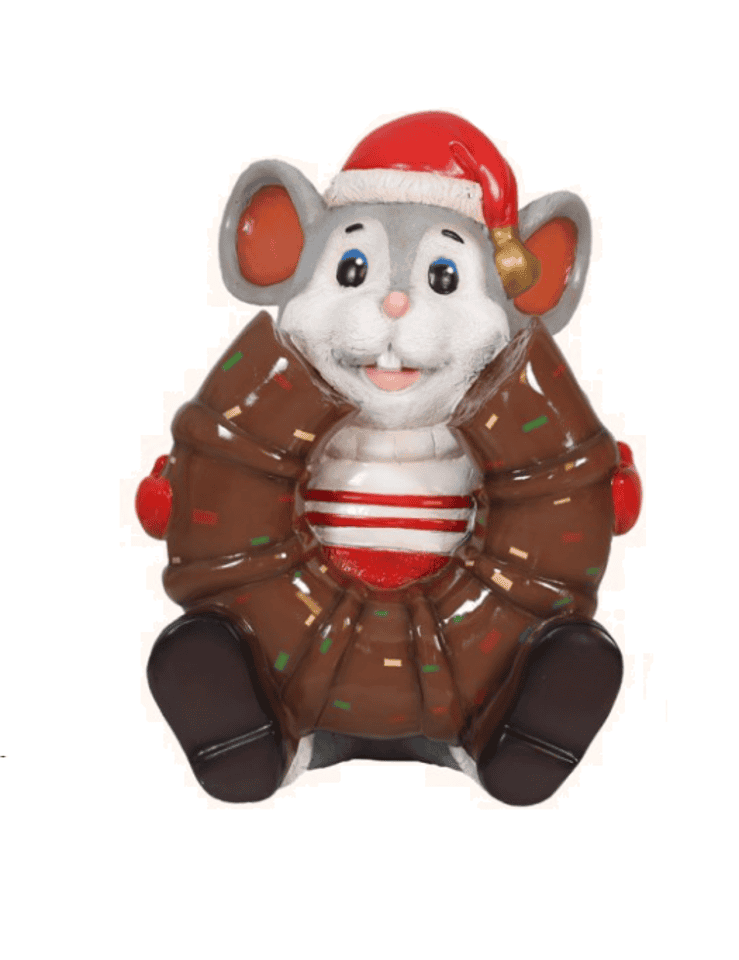 Fiberglass Decor Nibble Eating Donut 18.4"L x 15.2"W x 24"H