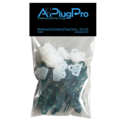 Weatherproof Gaskets & Plug Covers Green - 25 Pack - Image 2