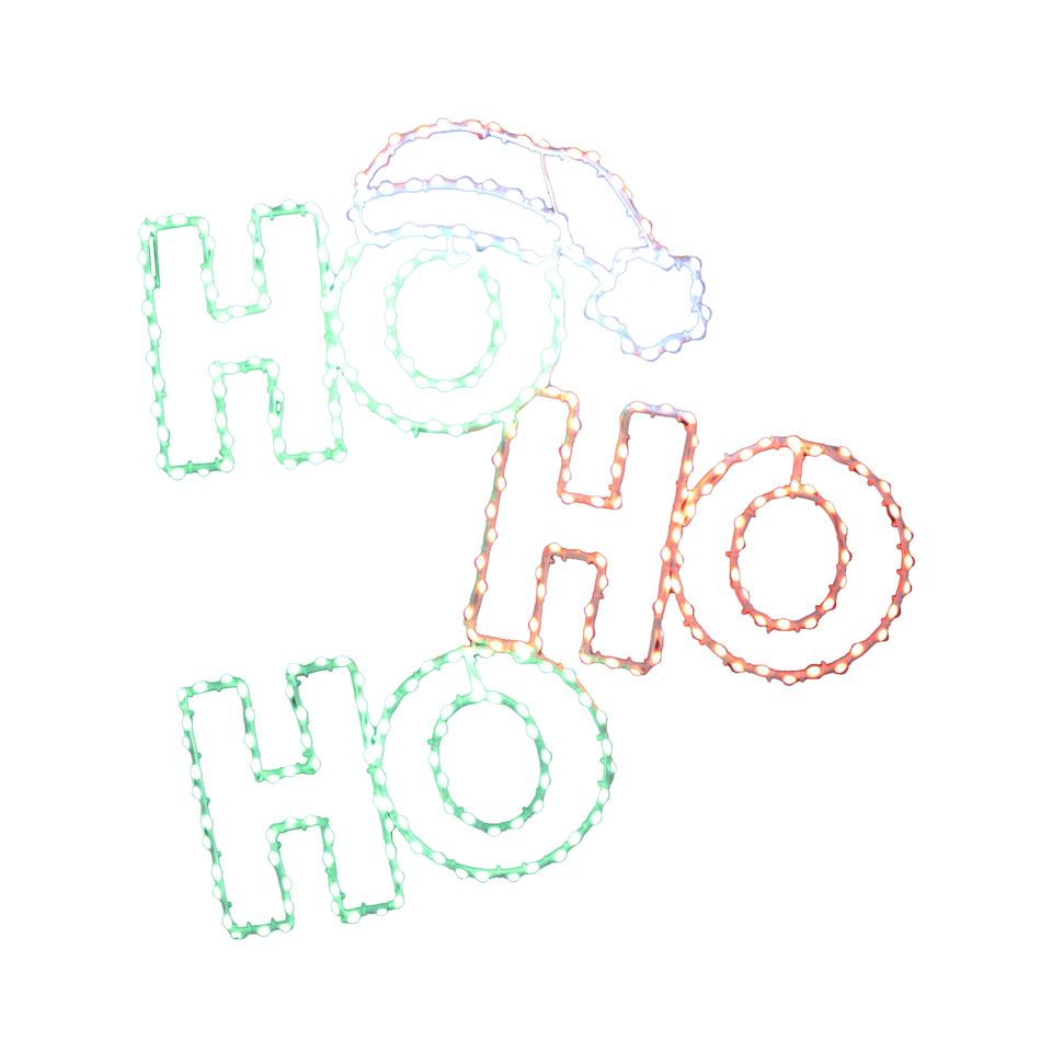 HO HO HO SIGN  -Wire Frame Rice Light-