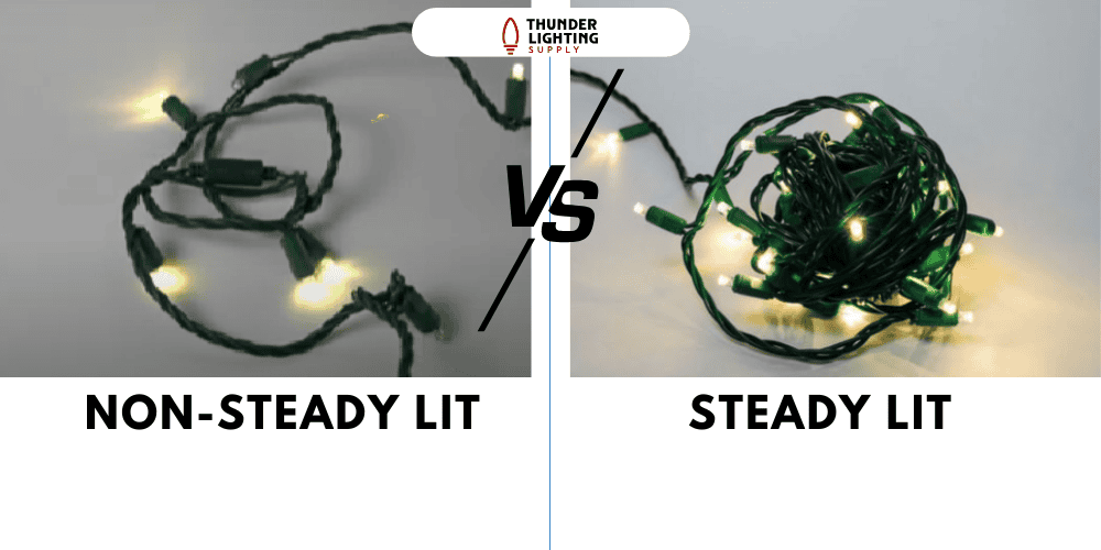 steady vs non-steady Christmas lights
