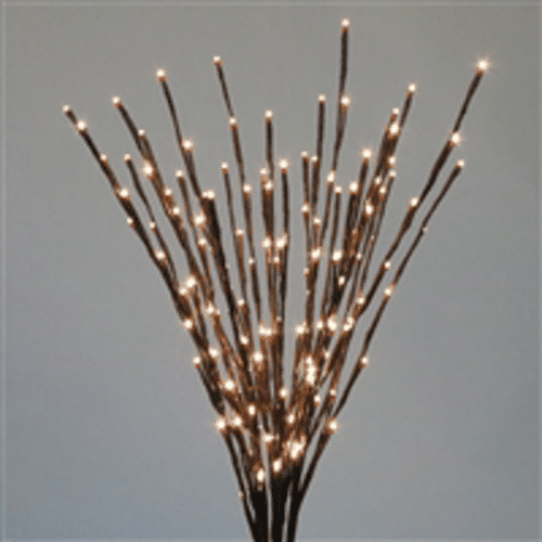 Twinkle LED light branches for decorative lighting and events.
