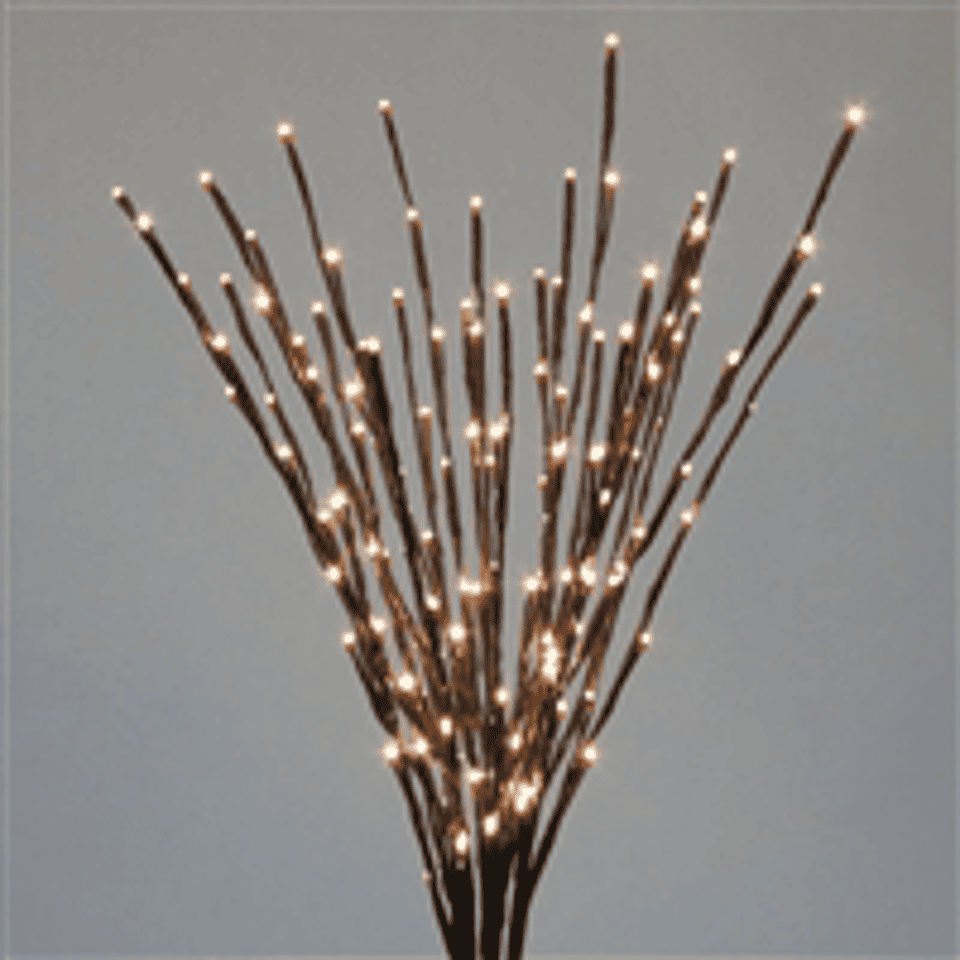 Twinkle LED light branches for decorative lighting and events.