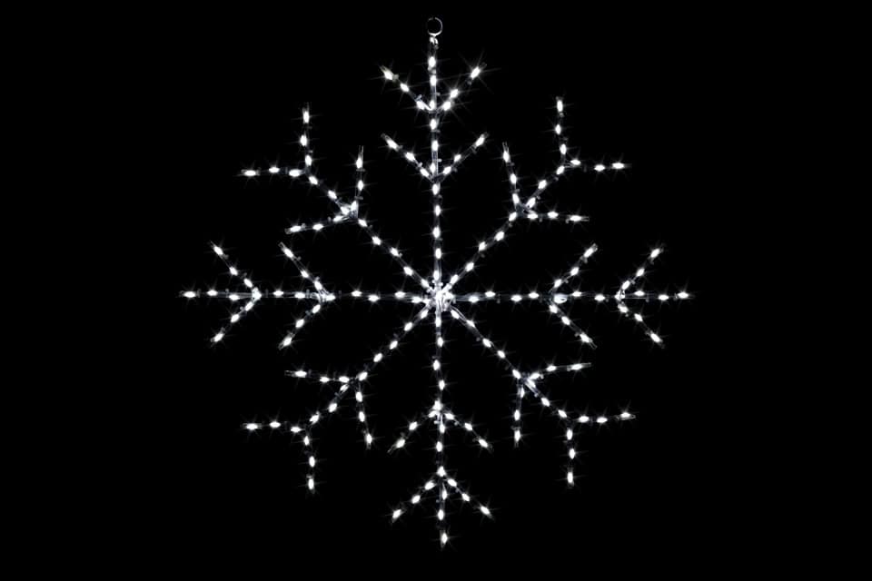 Snowflake 30" - Pure White -Wire Frame Rice Light-