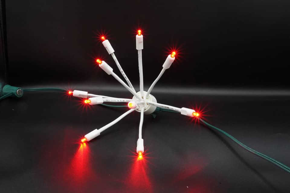 C9 LED Glitzer Red