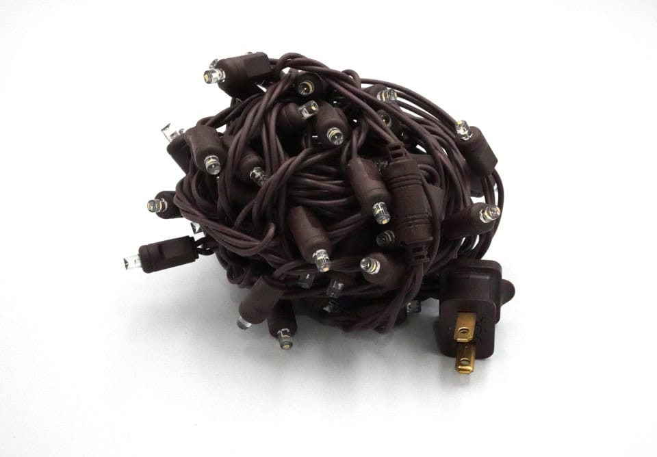 Warm White 5mm w/ Brown Wire 50L 4"-6"-4"