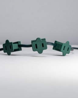 Zip Cord Green 25' w/ 3 Inline Female Plugs Every 4'