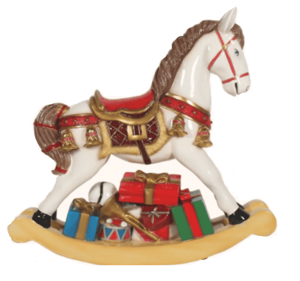 Fiberglass Decor Rocking Horse w/Gifts 36.8"L x 8"W x 36.4"H