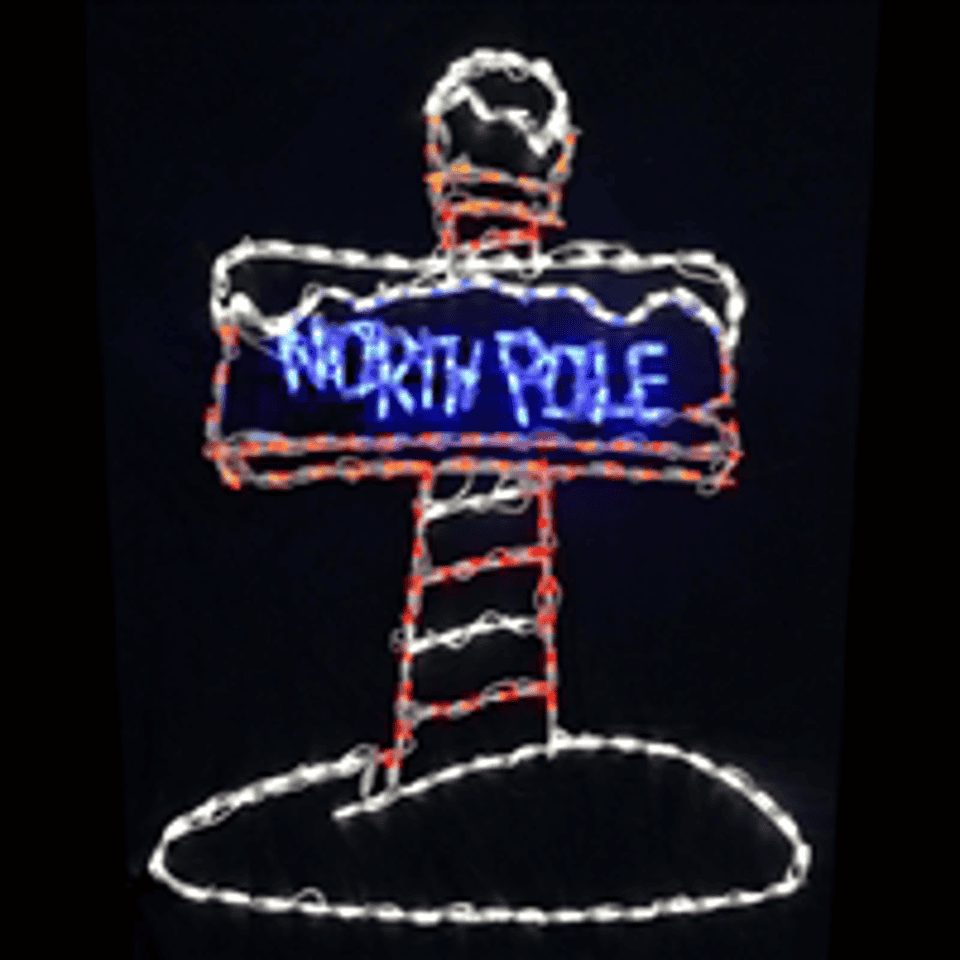 North Pole Sign 48" Wire Frame