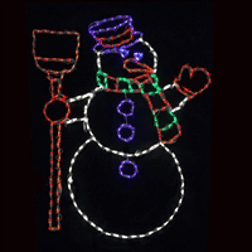 Snowman w/ Broom 57" H x 43" W Wire Frame